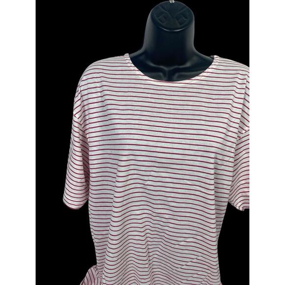 Vintage Simply Basic T Shirt Size L Womens Oversize Mariner Stripe Fishermancore - Picture 8 of 14